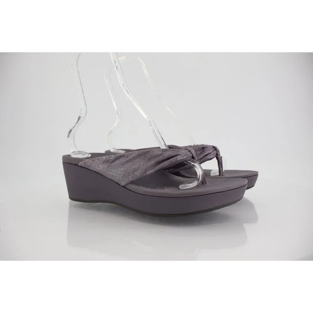 Vionic Arabella Women's Size 11 Purple Wedge Platform Orthotic Sandals Leather